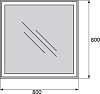 Зеркало BelBagno SPC-GRT-800-800-LED-BTN