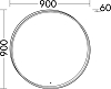 Зеркало с подсветкой 90 см Burgbad SIDG090