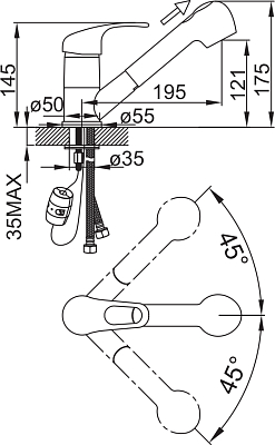 Смеситель для кухонной мойки Iddis Alborg P AP1BB0Gi05, черный
