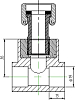 Тройник Kalde 3222-tut-200b00 20х1/2" с накидной гайкой