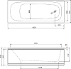 Акриловая ванна Cezares 180х80 ECO-180-80-41-W37