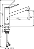 Смеситель для кухни Hansgrohe Zesis M33 160 1jet 74805000, хром