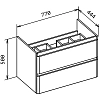 Тумба под раковину BelBagno Albano-Cer Albano-Cer-800-2C-SO-PS коричневый