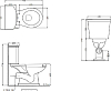 Унитаз-компакт Jaquar Queen's QNS-WHT-7751P с бачком QNS-WHT-7201