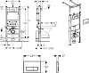 Система инсталляции для унитазов Geberit Duofix Платтенбау 458.125.11.1 4 в 1 с кнопкой смыва