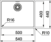 Кухонная мойка 54 см Franke Maris MRX 210-50 127.0543.999, нержавеющая сталь