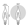 Лампа светодиодная филаментная Gauss E14 9W 2700К прозрачная 104801109