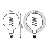 Лампа светодиодная диммируемая филаментная Gauss E27 5W 1800K розовая 1007802103