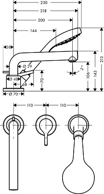 Смеситель для ванны с душем Hansgrohe Talis S 72416000 хром
