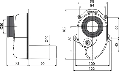 Сифон для писсуара AlcaPlast AG210901240 белый