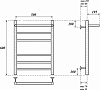 Полотенцесушитель электрический Point PN10156PE П5 500x600 с полкой левый/правый, хром