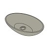 Раковина накладная Acquabella Lavabo LAVABO_ON-TOP_OVAL_SLATE_CREMA бежевый