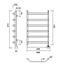 Полотенцесушитель электрический Domoterm Лаура Лаура П6 600х800 EL хром