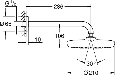 Верхний душ Grohe Tempesta 26411000