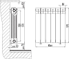 Радиатор биметаллический Rifar Base Ventil 500 8 секций правое подключение