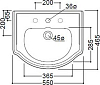 Раковина 56 см KERASAN Retro 104501*3 с тремя отверстиями под смеситель