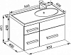 Тумба с раковиной Aquanet Данте 85 R 00213014 белый