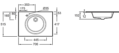 Раковина Jacob Delafon Odeon Rive Gauche EB2561-DE3 коричневый