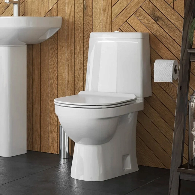Унитаз-компакт Sanita Luxe Next Slim WC.CC/Next/2-SlimDM/WHT.G/S1, крышка микролифт, цвет белый