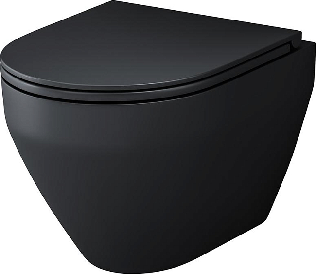 Унитаз подвесной AM.PM Spirit V2.0 C701700MBSC с сиденьем микролифт, черный матовый