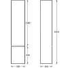 Шкаф-пенал Kerama Marazzi Cubo 35 R CUB.165Rh\LIM подвесной