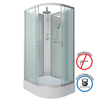 Душевая кабина Niagara Classic 330944LBKT стекло матовое, профиль серебро