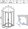 Душевой уголок Ravak Blix Slim 90x90 BLSCP4-90 X3BM70300Z1, профиль черный, стекло transparent