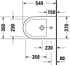 Подвесное биде Duravit D-Neo 2294150000, белый