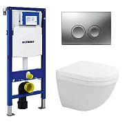 Инсталляция Geberit с унитазом Duravit STARCK 3 2227090000, сиденье микролифт, комплект 330336