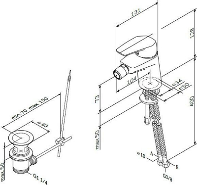 Смеситель Am.Pm Gem F9083100 для биде