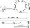 Косметическое зеркало Wasserkraft 1004 с LED подсветкой, с 3-х кратным увеличением, хром