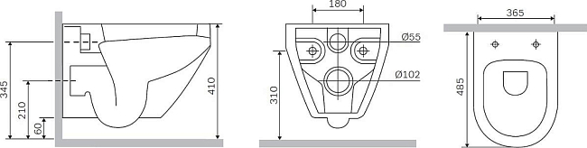 Унитаз подвесной AM.PM Spirit V2.0 C701700SC с сиденьем микролифт, белый
