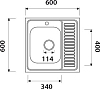 Мойка кухонная Kaiser KSS-6060L левая, хром