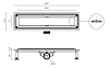 Душевой лоток Ctesi Flow Line 60 см, решетка хром, лотка серый, BK4024530