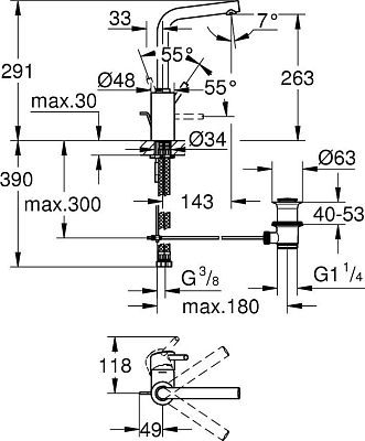Смеситель для раковины Grohe Concetto new 23739001