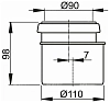 Переходник для выпускного патрубка Alcaplast M907, 90/110, черный