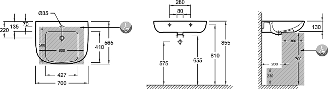 Раковина 70 см Jacob Delafon Odeon Up E4495-X5-00, белый