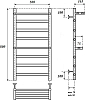 Полотенцесушитель водяной Point Артемида PN14158P П6 500x800 c двумя полками, хром