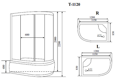 Кабина душевая Timo Comfort T-8820RC
