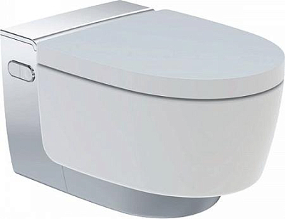Унитаз-биде подвесной Geberit AquaClean Mera Classic 146.204.21.1, белый, панель хром
