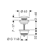 Донный клапан для раковины Hansgrohe 50100700 белый