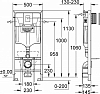 Комплект инсталляции для подвесного унитаза 4 в 1 Grohe Rapid SL 38775001 с клавишей смыва и подвесным унитазом Duravit ME by Starck 2530090000 и крышкой-сиденьем Duravit ME by Starck 0020190000 с микролифтом