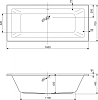 Акриловая ванна Cezares Plane 160х70 Mini-160-70-42-W37