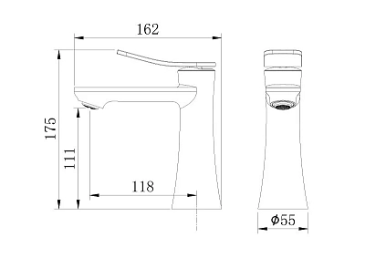 Смеситель для раковины Grossman Advans 510.K35.09.210 черный