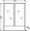 Шкаф зеркальный СанТа Вегас 700179 70 см, белый