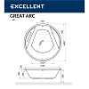 Акриловая ванна Excellent Great Arc WAEX.GRE16.SOFT.GL золото, белый