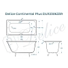 Чугунная ванна Delice Continental Plus DLR230633R белый