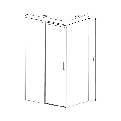 Душевой уголок Vincea Dice VSR-4D1012CLB 120x100, черный, стекло прозрачное