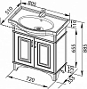 Тумба с раковиной Aquanet Валенса 80 00213037 белый, краколет/золото