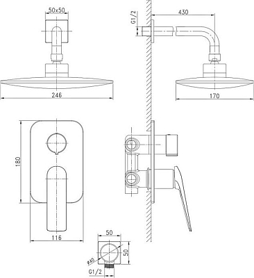 Душевая система Lemark Allegro LM5929C, хром